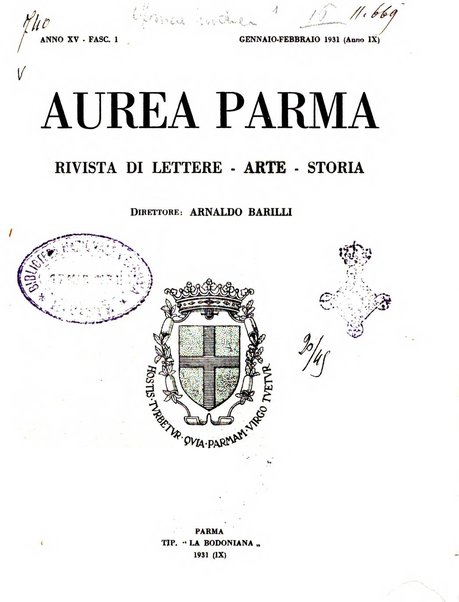 Aurea Parma rivista di storia, letteratura, arte