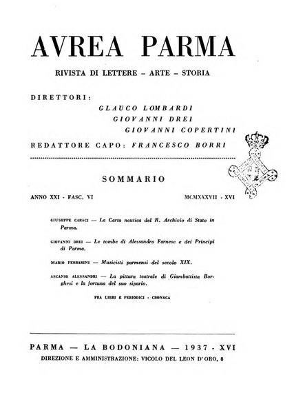 Aurea Parma rivista di storia, letteratura, arte