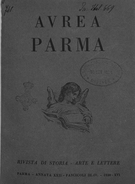 Aurea Parma rivista di storia, letteratura, arte