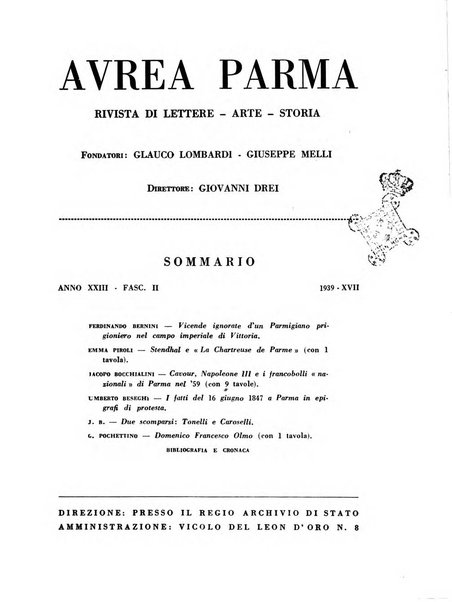 Aurea Parma rivista di storia, letteratura, arte