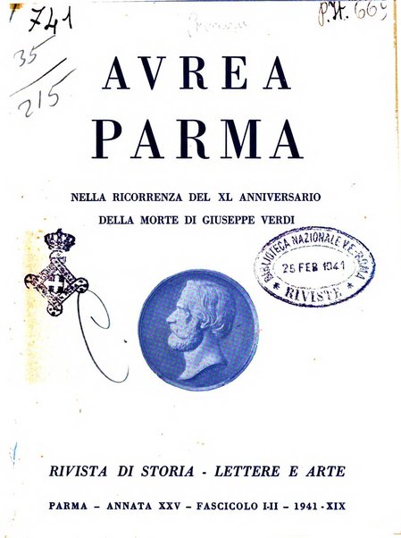 Aurea Parma rivista di storia, letteratura, arte