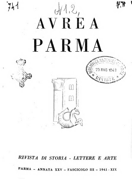 Aurea Parma rivista di storia, letteratura, arte