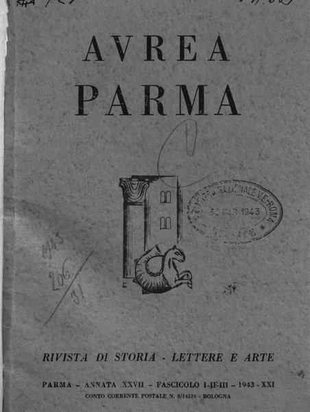 Aurea Parma rivista di storia, letteratura, arte