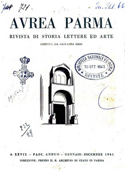 Aurea Parma rivista di storia, letteratura, arte