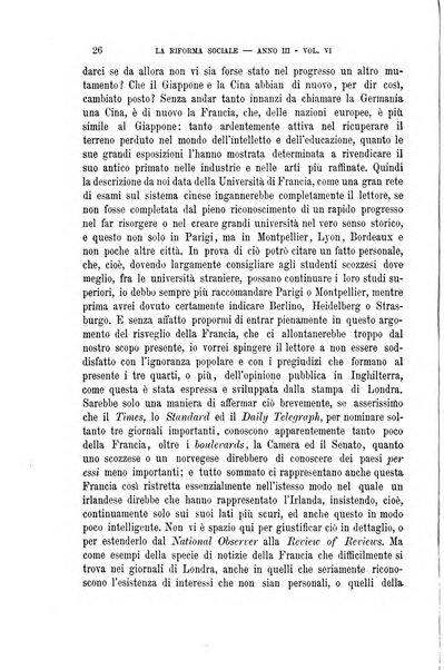 La riforma sociale rassegna di scienze sociali e politiche