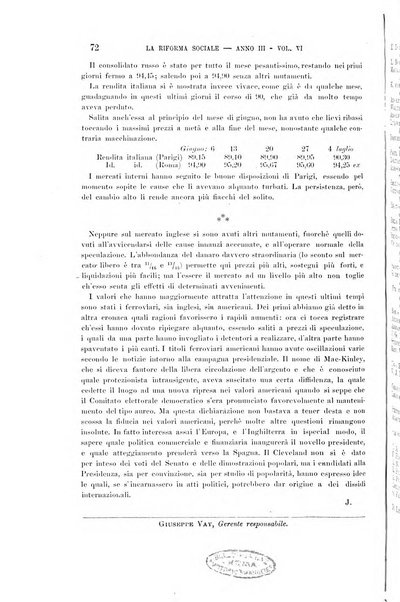 La riforma sociale rassegna di scienze sociali e politiche