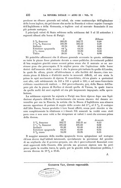 La riforma sociale rassegna di scienze sociali e politiche