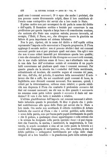 La riforma sociale rassegna di scienze sociali e politiche