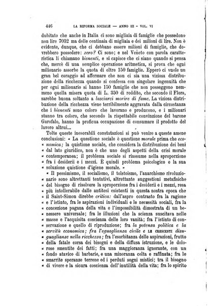 La riforma sociale rassegna di scienze sociali e politiche