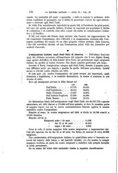 La riforma sociale rassegna di scienze sociali e politiche