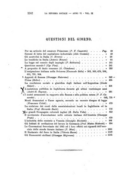 La riforma sociale rassegna di scienze sociali e politiche