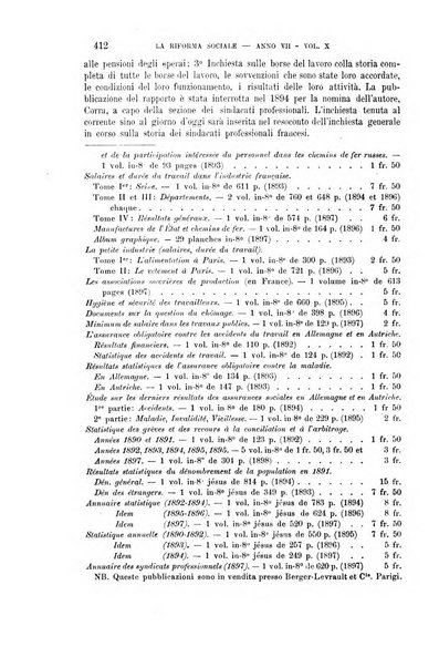 La riforma sociale rassegna di scienze sociali e politiche