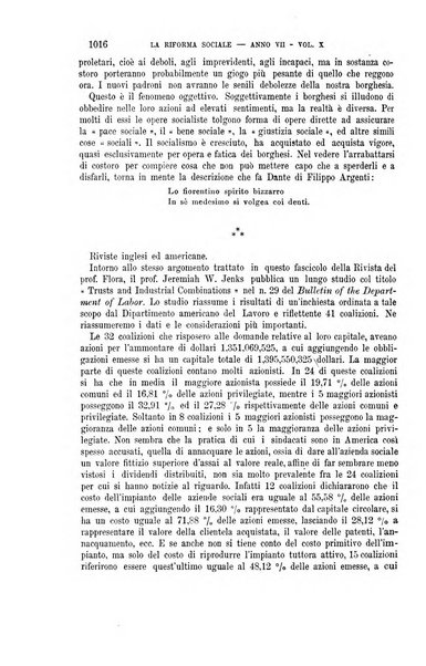 La riforma sociale rassegna di scienze sociali e politiche