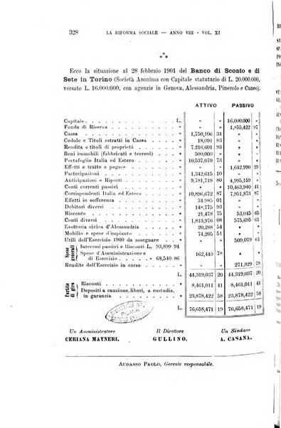 La riforma sociale rassegna di scienze sociali e politiche