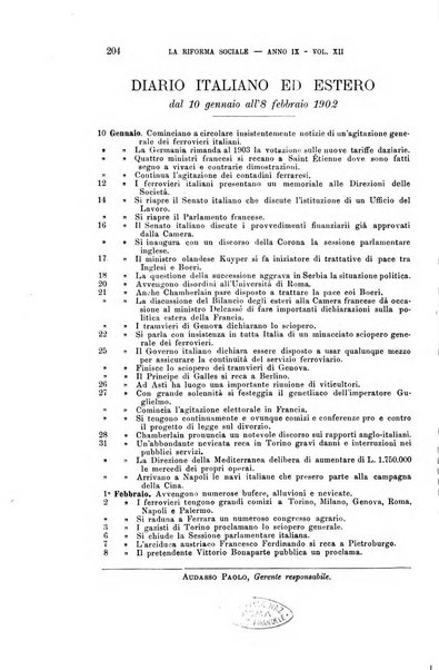 La riforma sociale rassegna di scienze sociali e politiche