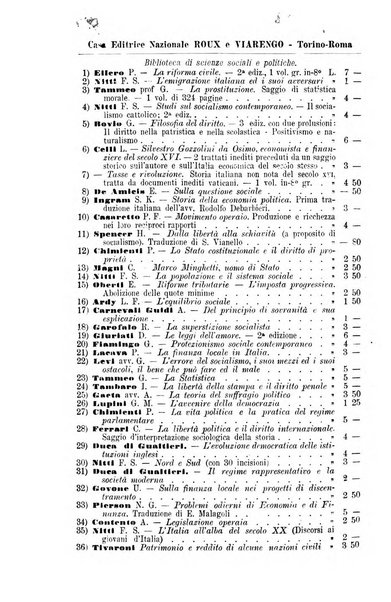 La riforma sociale rassegna di scienze sociali e politiche