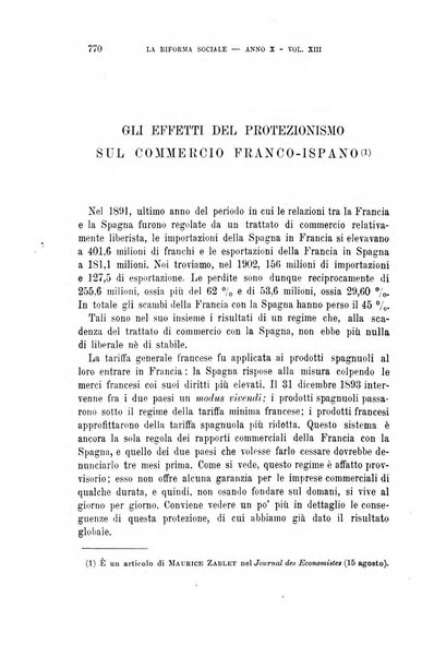 La riforma sociale rassegna di scienze sociali e politiche