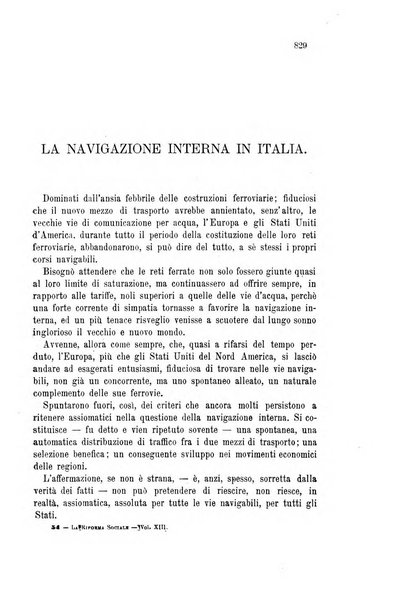 La riforma sociale rassegna di scienze sociali e politiche