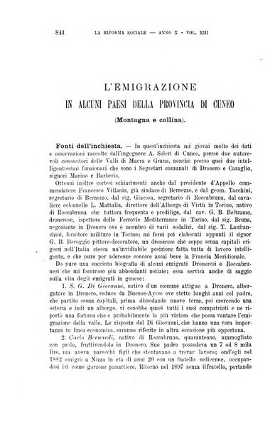 La riforma sociale rassegna di scienze sociali e politiche