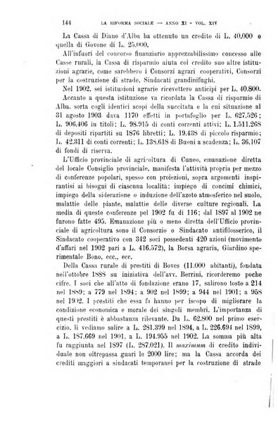 La riforma sociale rassegna di scienze sociali e politiche