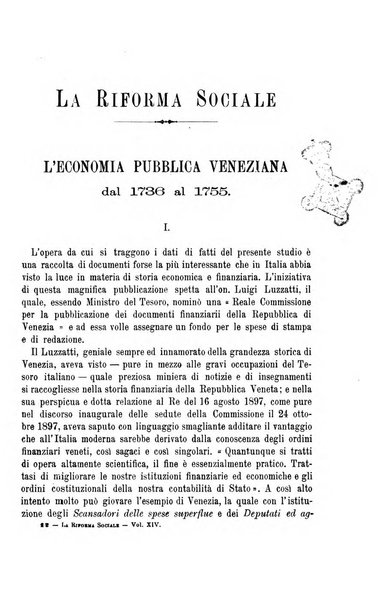 La riforma sociale rassegna di scienze sociali e politiche