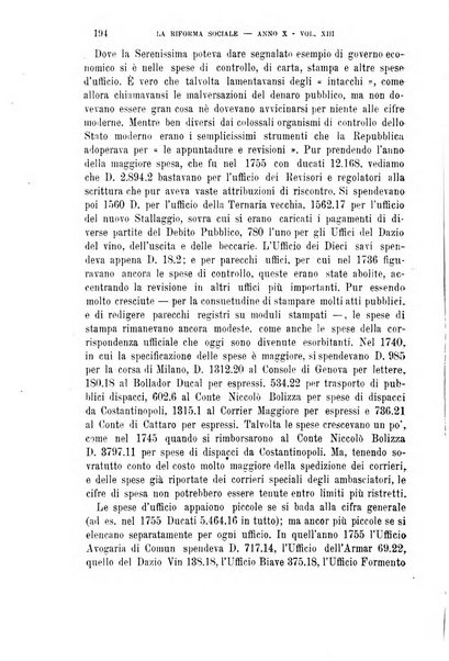 La riforma sociale rassegna di scienze sociali e politiche