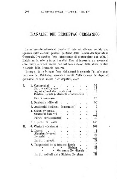 La riforma sociale rassegna di scienze sociali e politiche