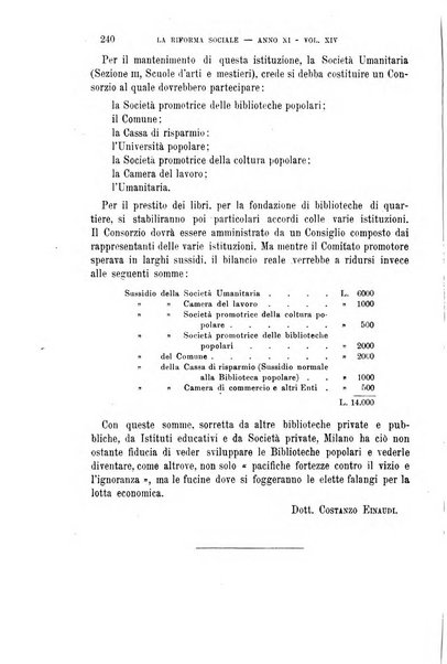 La riforma sociale rassegna di scienze sociali e politiche