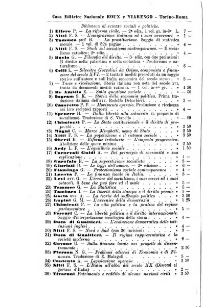 La riforma sociale rassegna di scienze sociali e politiche