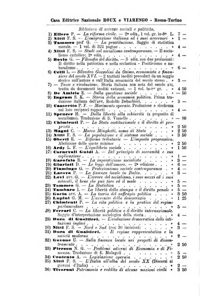 La riforma sociale rassegna di scienze sociali e politiche