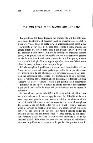 La riforma sociale rassegna di scienze sociali e politiche