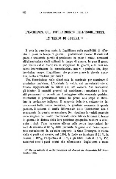 La riforma sociale rassegna di scienze sociali e politiche