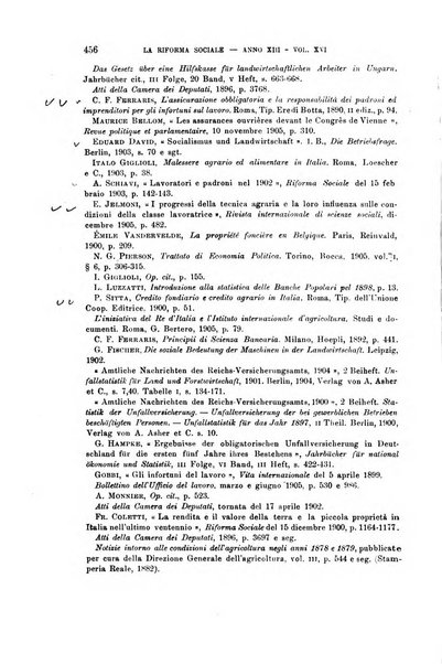 La riforma sociale rassegna di scienze sociali e politiche