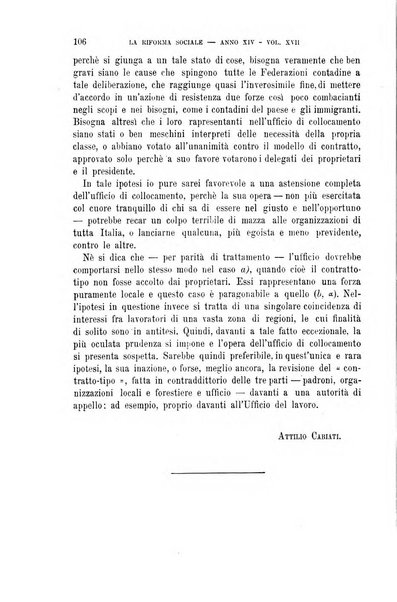 La riforma sociale rassegna di scienze sociali e politiche