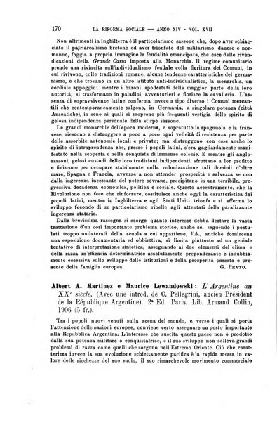 La riforma sociale rassegna di scienze sociali e politiche