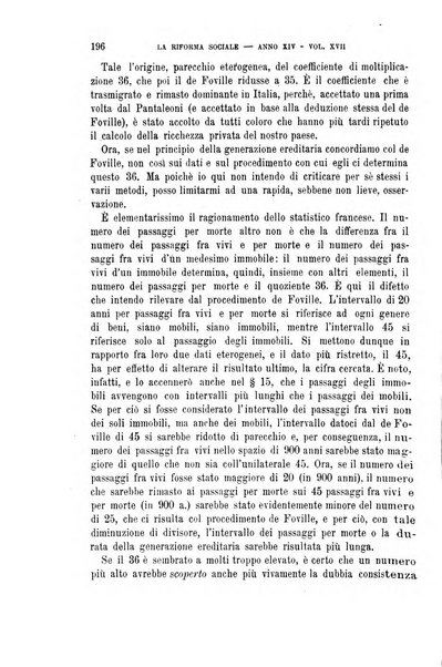 La riforma sociale rassegna di scienze sociali e politiche