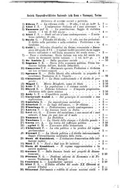 La riforma sociale rassegna di scienze sociali e politiche