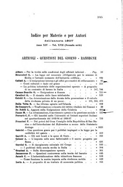 La riforma sociale rassegna di scienze sociali e politiche