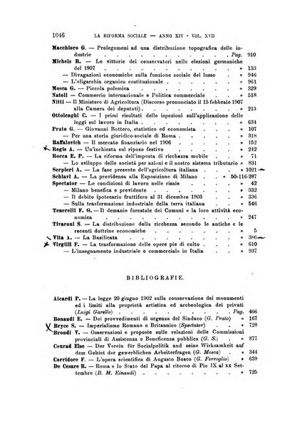 La riforma sociale rassegna di scienze sociali e politiche