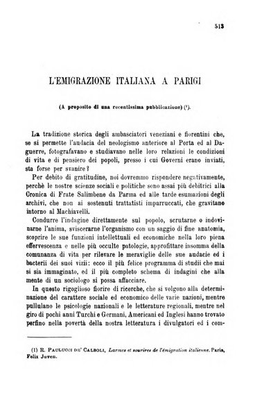 La riforma sociale rassegna di scienze sociali e politiche