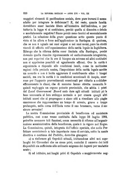 La riforma sociale rassegna di scienze sociali e politiche