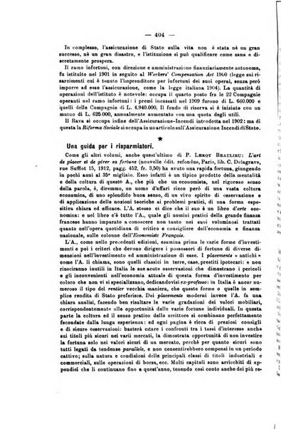 La riforma sociale rassegna di scienze sociali e politiche