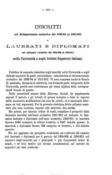 La riforma sociale rassegna di scienze sociali e politiche