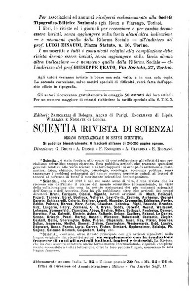 La riforma sociale rassegna di scienze sociali e politiche