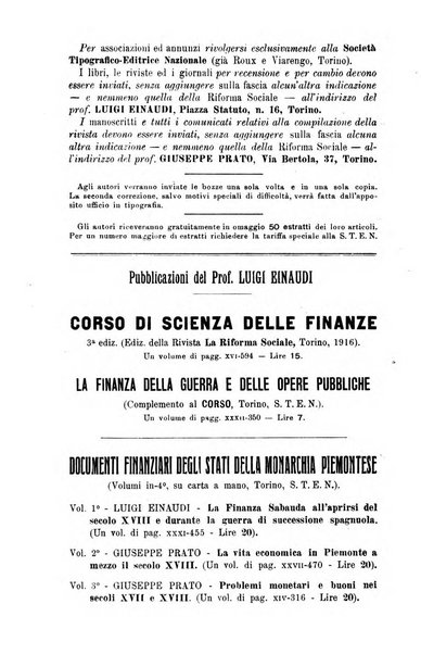 La riforma sociale rassegna di scienze sociali e politiche