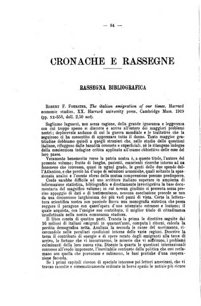 La riforma sociale rassegna di scienze sociali e politiche