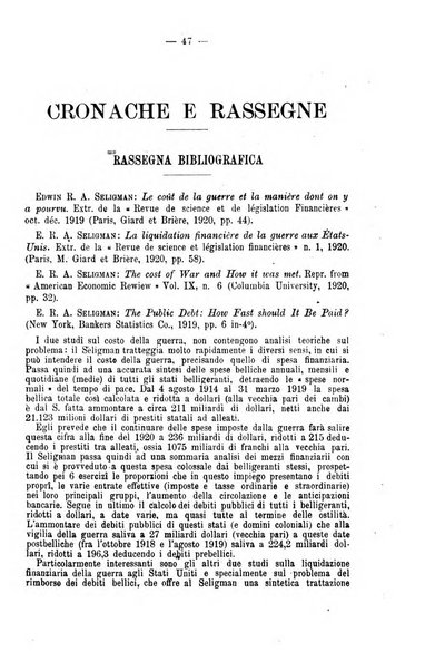 La riforma sociale rassegna di scienze sociali e politiche