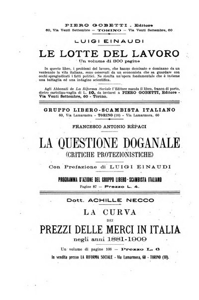 La riforma sociale rassegna di scienze sociali e politiche