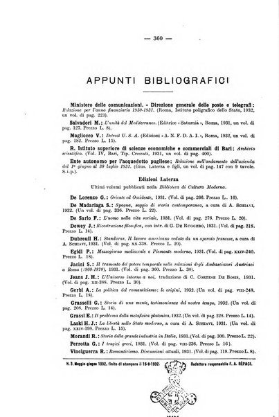 La riforma sociale rassegna di scienze sociali e politiche