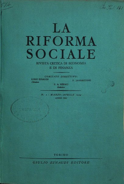 La riforma sociale rassegna di scienze sociali e politiche